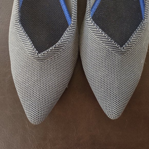 Rothy's Shoes - Rothy's Point Flats Cloud Grey Birdseye 10.5